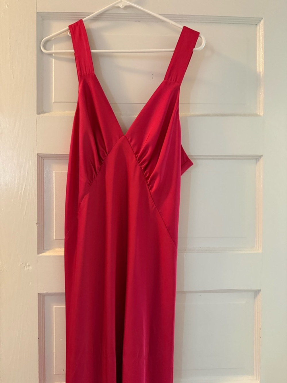 Hot Pink Sleeveless V-Neck Maxi Dress